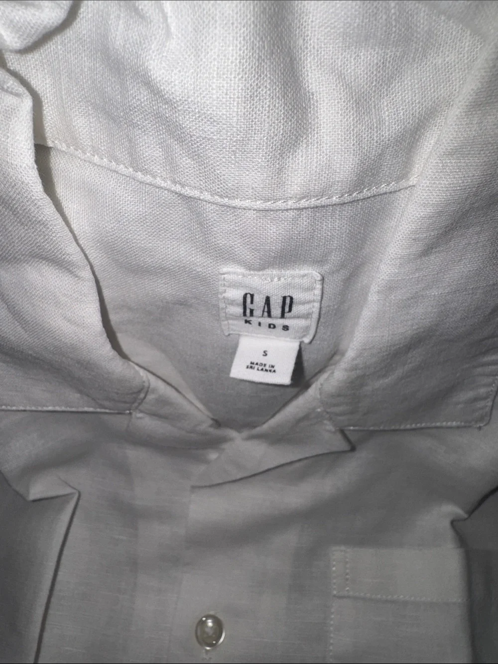 GAP Kid’s White Short-Sleeve Linen Camp Shirt
